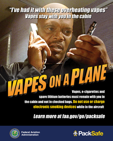 vapes on a plane with sameul L Jackson actor holding phone and vape pen