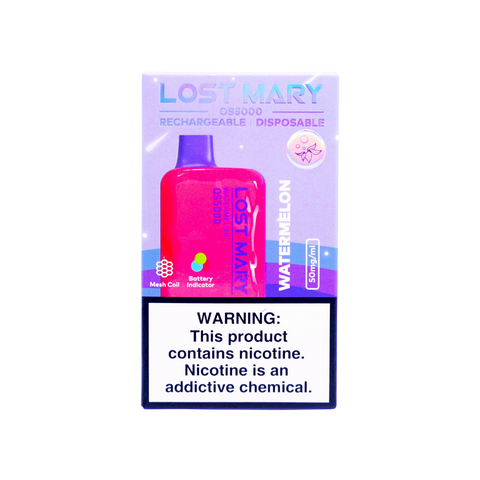 lost mary OS5000 watermelon vape disposable box