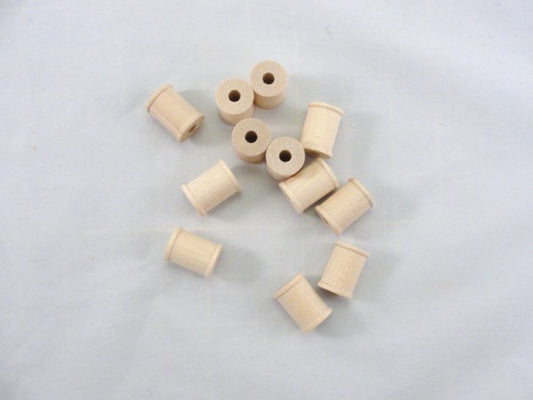 Little wooden spools 5/8 inch set of 12