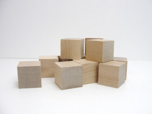 Small Wooden Cube, One Inch Unfinished Wooden Cube, 1 Unfinished