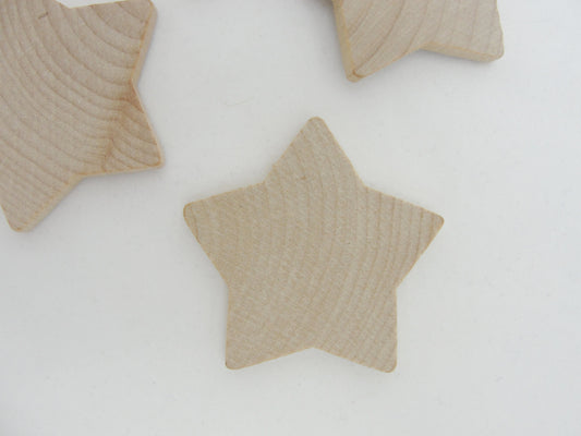 6 Wooden puffy Stars 2 1/4