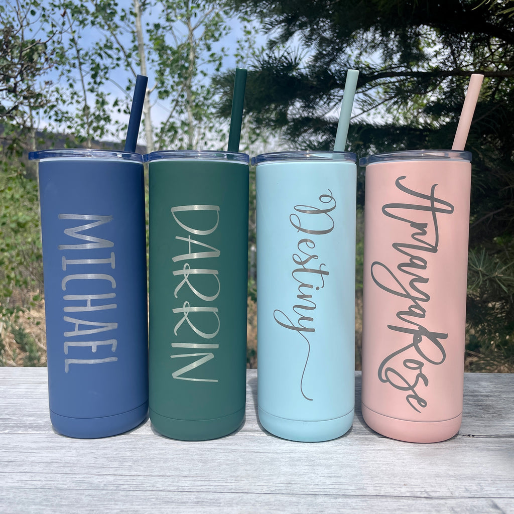 Clear Personalized Name Skinny Tumbler