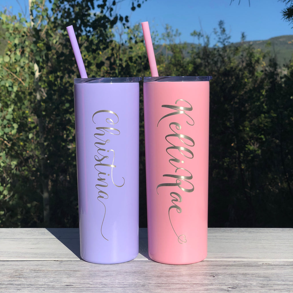 Personalized Kids Stainless Steel Tumblers w/ Straw