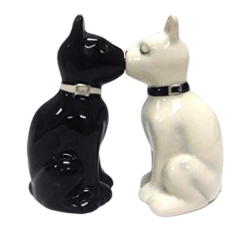 Feline Spicy Black & White Cats Salt & Pepper Shaker Set