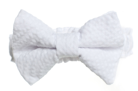 white seersucker wedding garter 