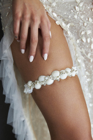 beach boho wedding garter 