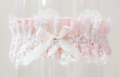 Blush Wedding Garter Set, Blush Bridal Garter Set, Blush Tulle Garter, Rose  Gold Wedding Garter, Blush Garter Set, Personalized Garter 