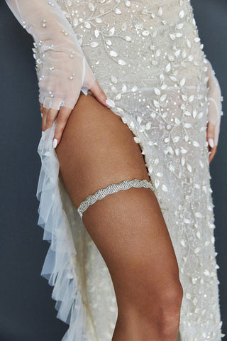 Sexy Wedding Garter with Sparkle and Luxury Details. Behold- The Galia  (Limited Edition) – La Gartier Wedding Garters