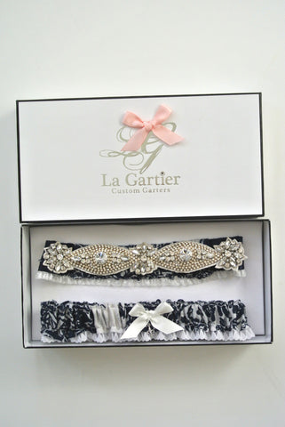 sparkly wedding garter with crystals 