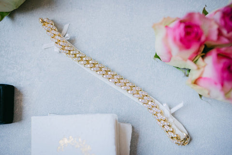 gold chain sparkle garter 