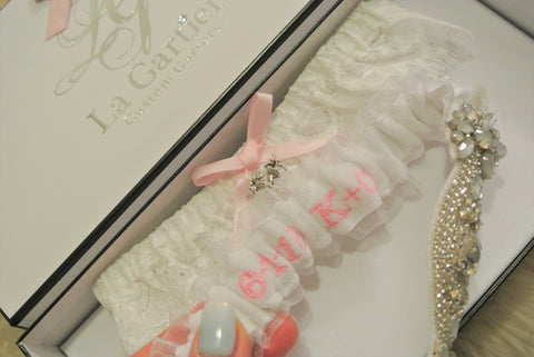 wedding garter with initials