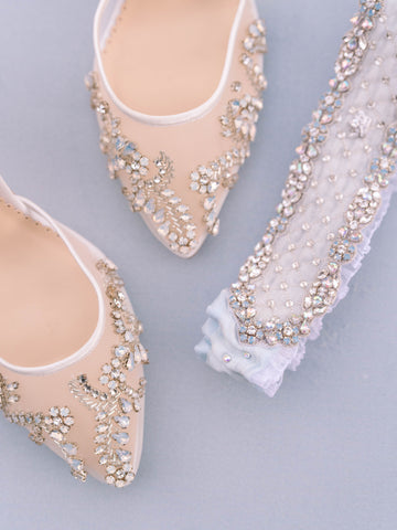 Glass slipper cinderella wedding garter