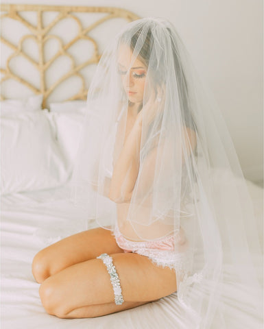 crystal and lace wedding garter
