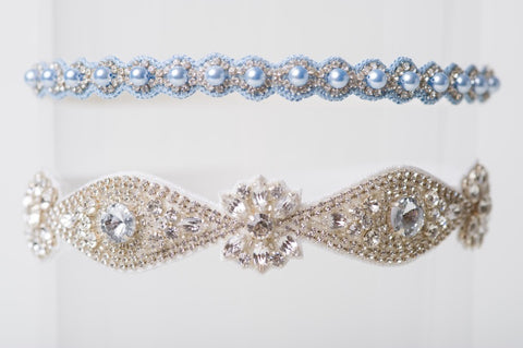 jeweled wedding garter set 