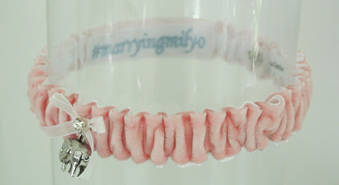 pink wedding garter 