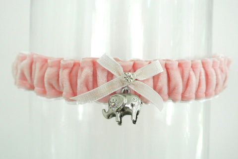 pink velvet wedding garter
