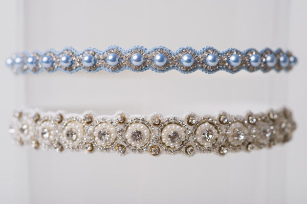 The Something Blue Pearl Toss Garter – La Gartier Wedding Garters