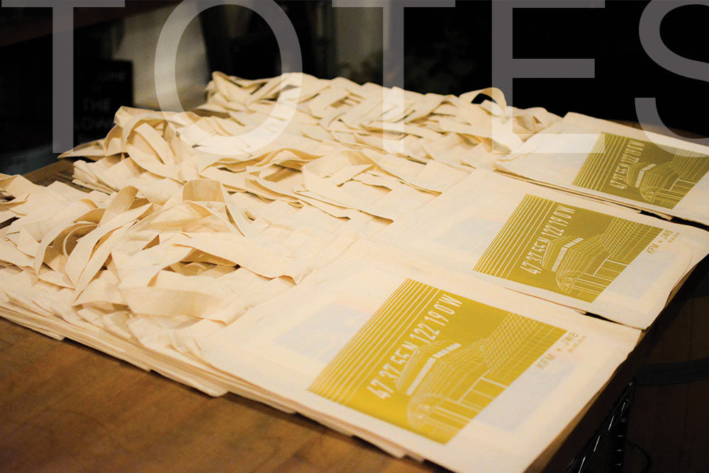 Wedding tote bags designed in Seattle by Gibran Hamdan