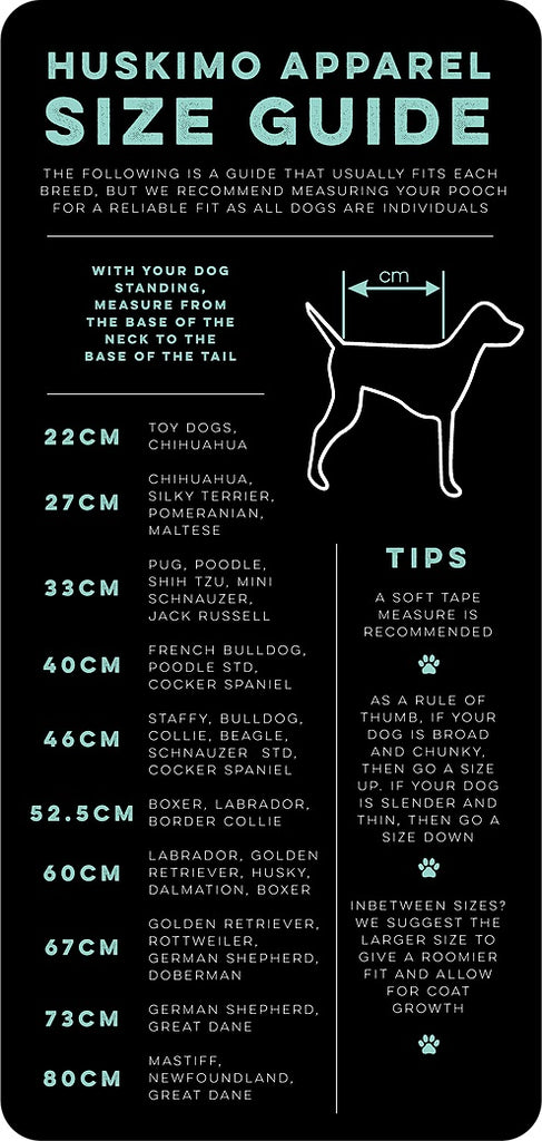 Huskimo Size Chart