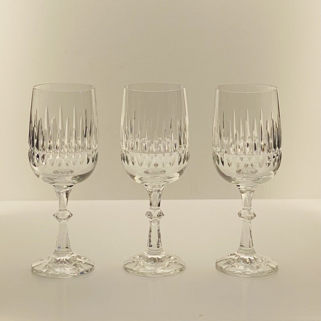 Vintage Smoked Glassware Gorham Crystal Glass Water Goblets 
