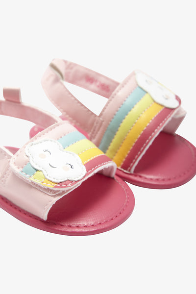 girls rainbow flip flops