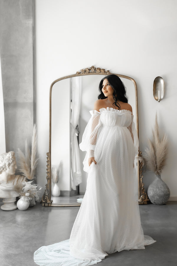 Grace Gown Maternity Dress-Fitted lining – ANYUTA COUTURE