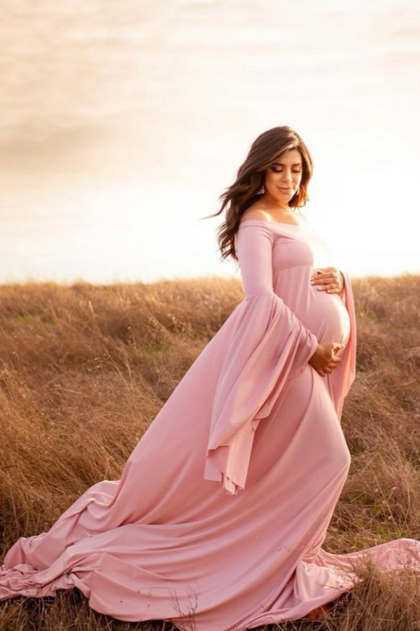 Jessica Gown • Fitted Maternity Gown • Slim Fit Maternity Gown • Sweet –  Pinkstar Maternity Couture