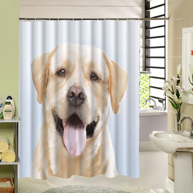 labrador retriever shower curtain, dog bathroom decor