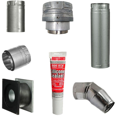 3 Pellet Stove Vent Pipe Kit For Horizontal Installs With A Vertical Rise  by Dura Vent Pro