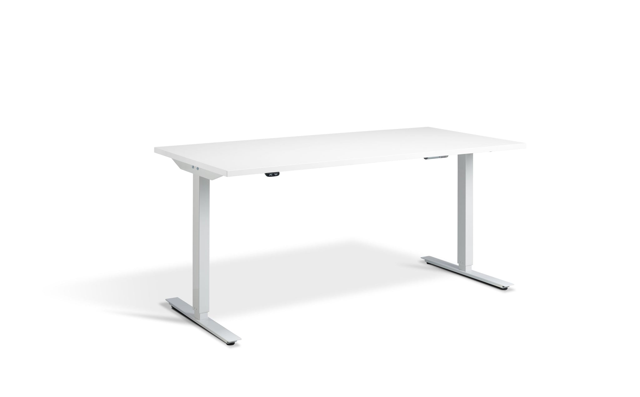 white electric adjustable desk