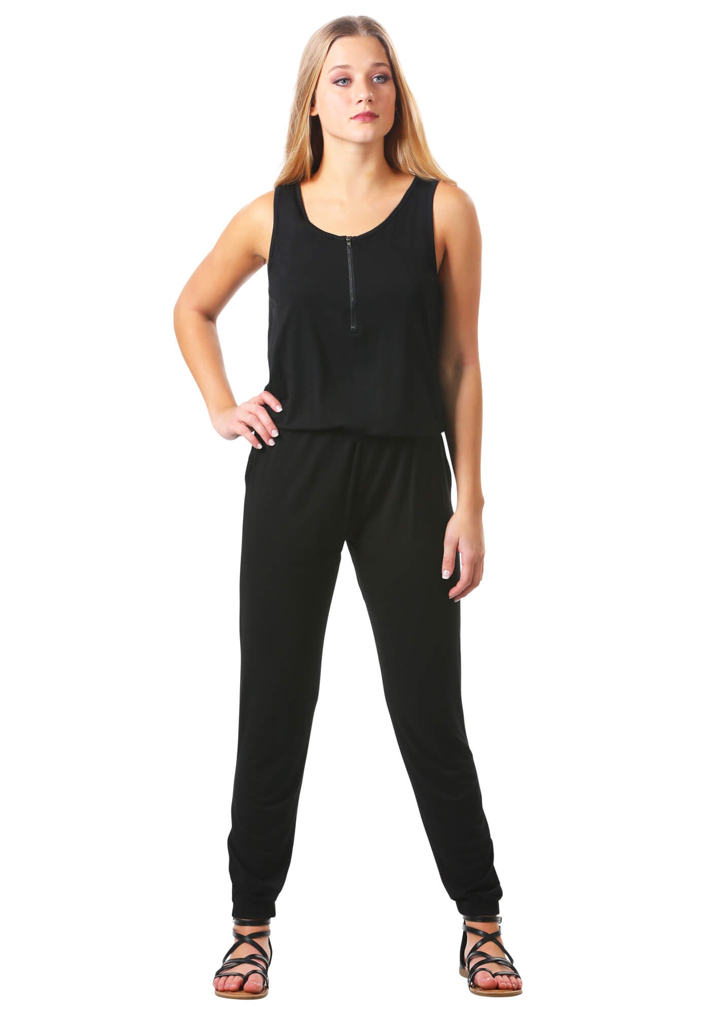 front zip jumpsuit