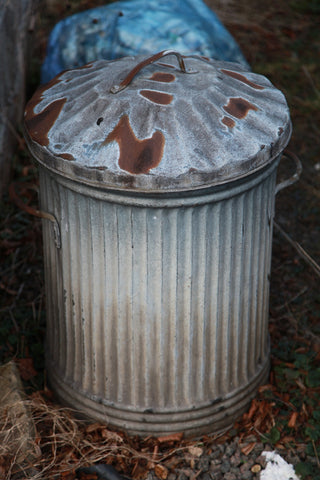 Galvanised dustbin
