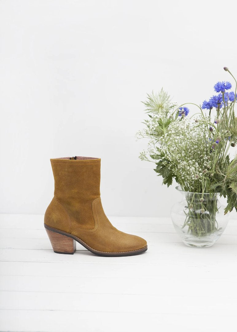 mustard ankle boots