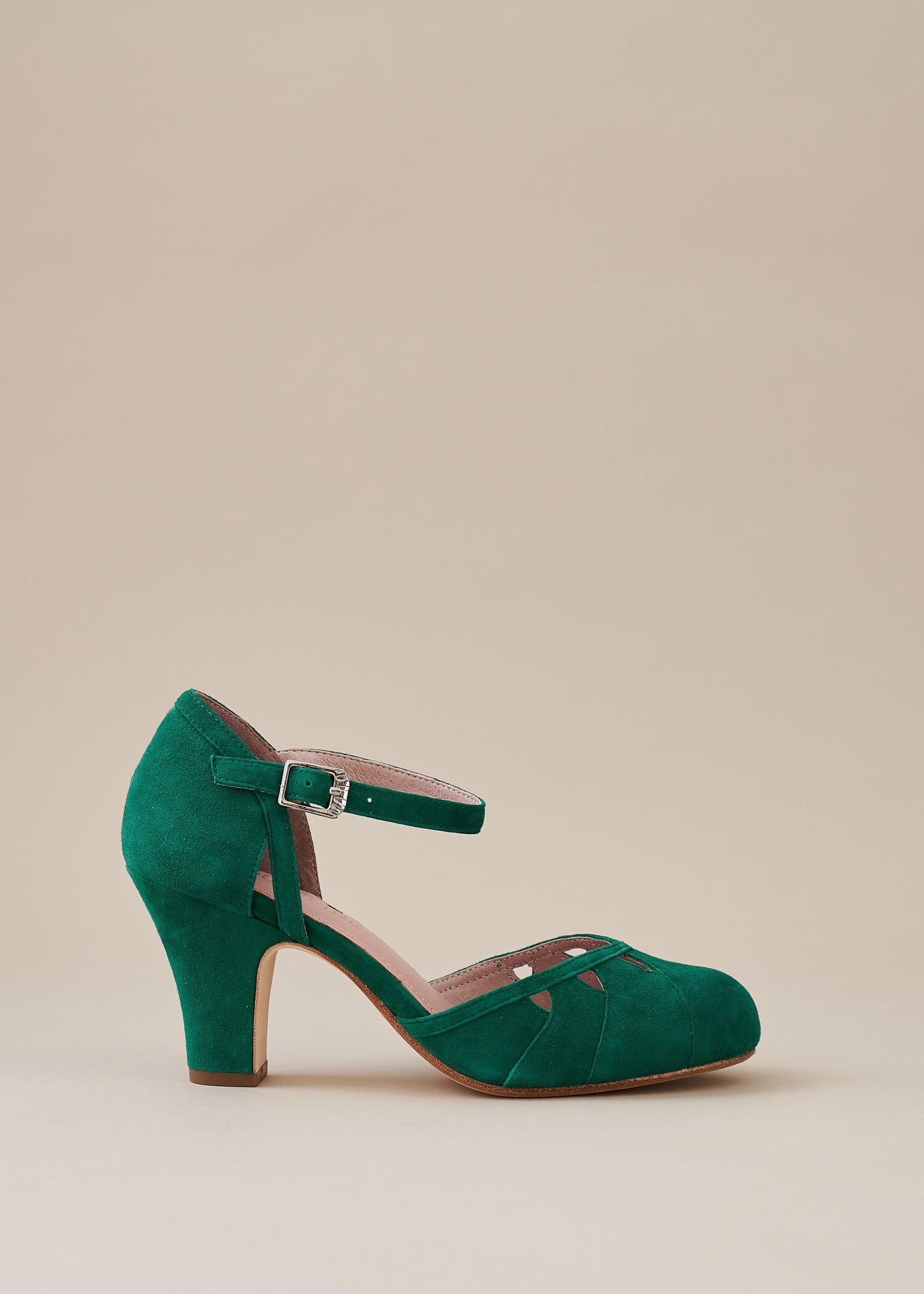 kelly green suede pumps