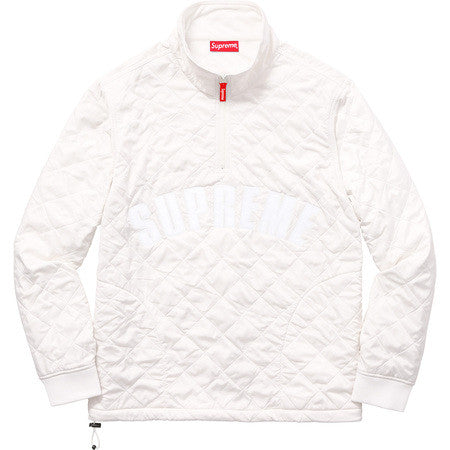 supreme arc logo quilted half zip pullover