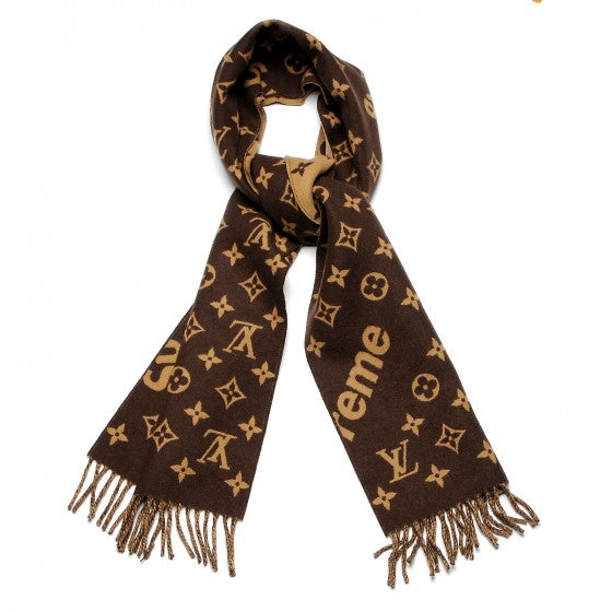 Supreme X Louis Vuitton Monogram Scarf Brown pour femmes