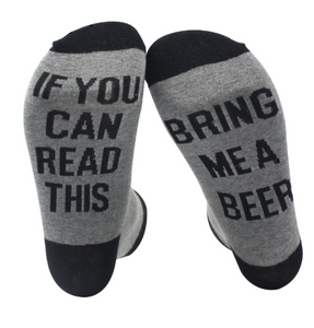 Beer Lover Socks - If you can read this bring me a beer - Great Gift!