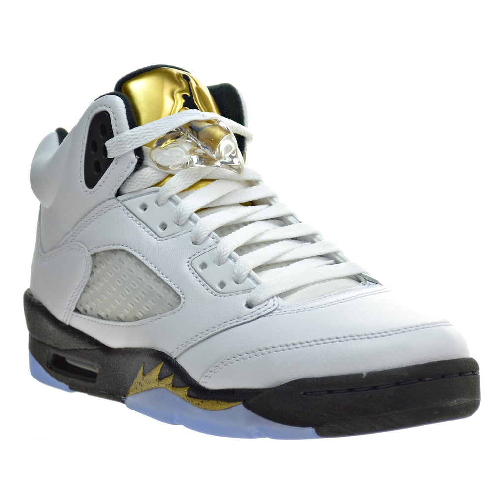 gold and white jordan 5