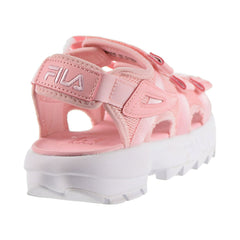 pink fila disruptor sandals