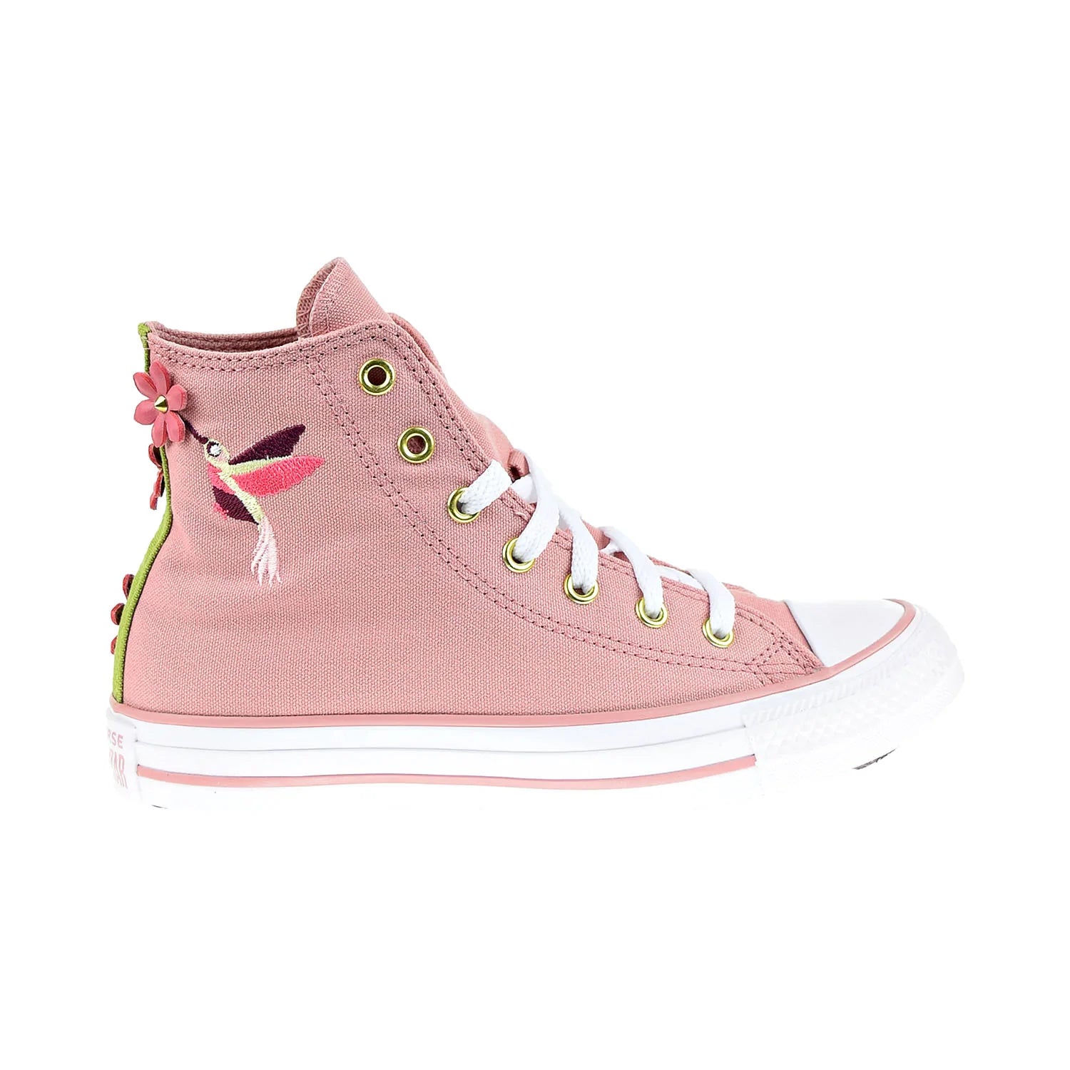 Converse Chuck Taylor All Star 'Blooms & Hummingbirds Hi Big Kids' Shoes Pink