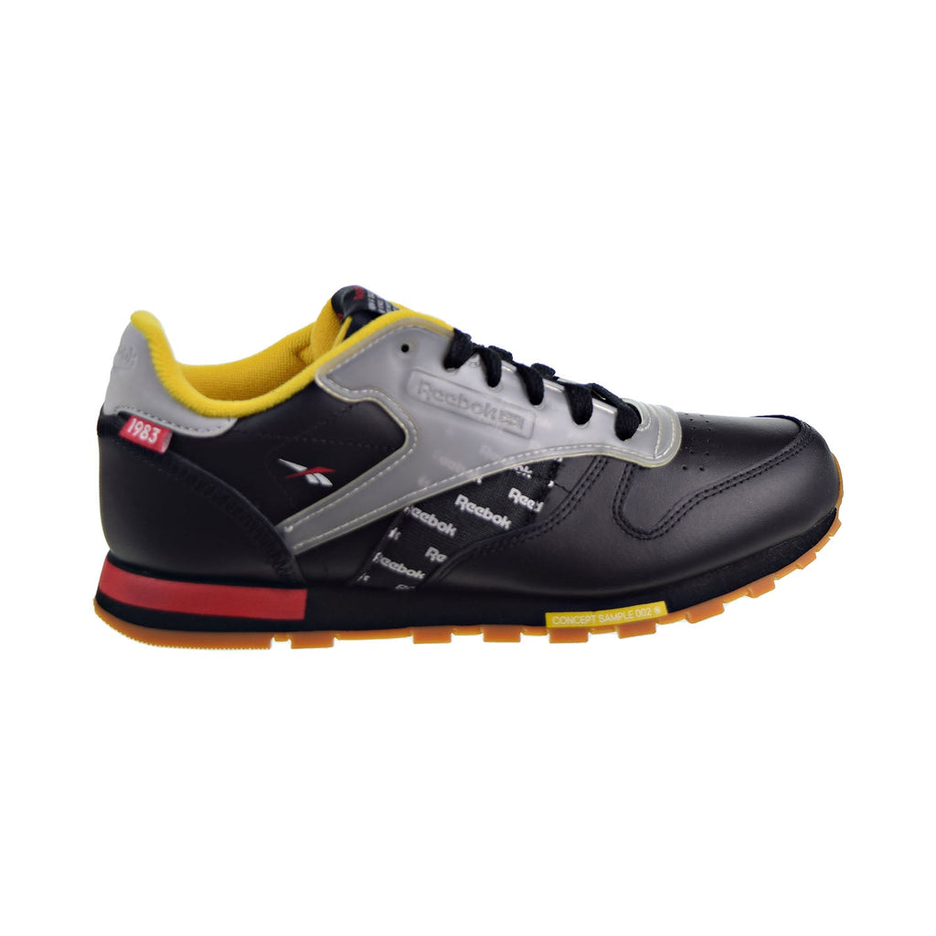 Classic Leather Altered Big Kids' Shoes Black/Red/Yellow/Grey – Sports Plaza NY