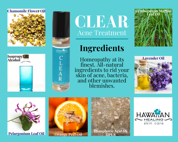 Hawaiian Healing Skin Care Clear Acne Homeopathic Treatment Ingredients