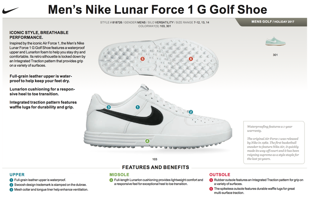 nike lunar force golf shoes white