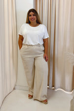 NEW RORY LINEN PANT (CURVY) (IVORY)