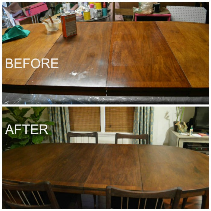 before and after mcm dining table