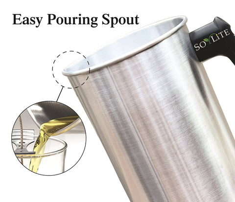 4 Pounds Candle Making Pouring Pot, Aluminum Construction Pitcher Spout Wax Melting Pot, Silver