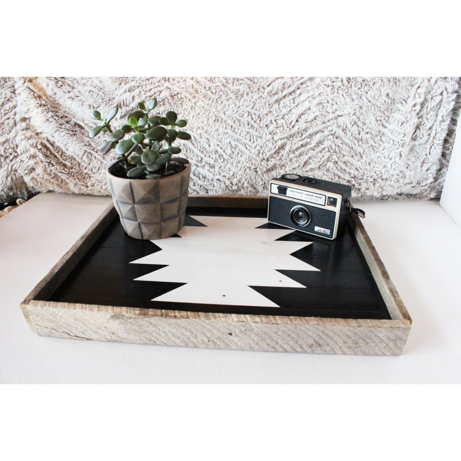 Serving Tray - Black and White Aztec (Wholesale)