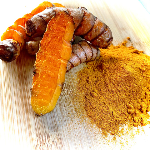 Turmeric root and powder