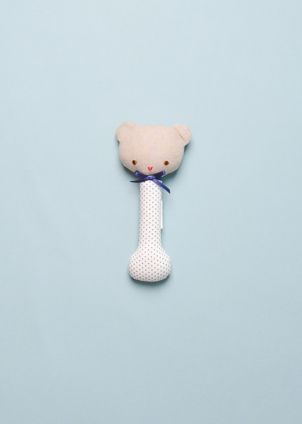 BABY BEAR STICK RATTLE - NAVY SPOT