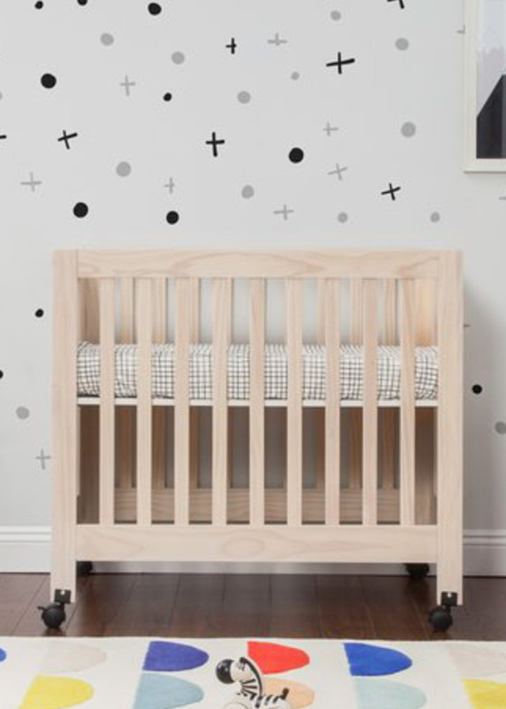 babyletto origami mini crib grey